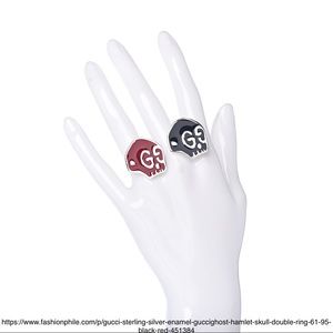 Gucci Enamel GG Ghost Cocktail Ring (size 9)